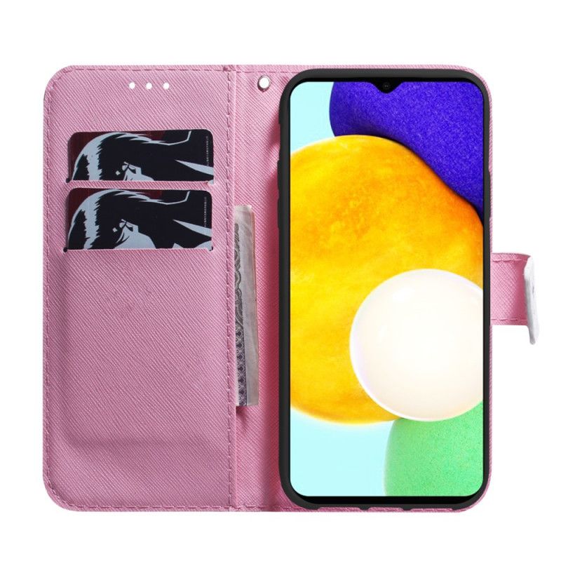 Etui Folio Do Samsung Galaxy A13 5g Stary Różowy Kwiat