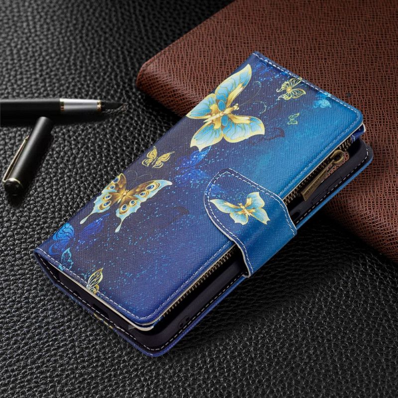 Etui Folio Do Samsung Galaxy A13 5g Zapinana Na Zamek Kieszeń W Kształcie Motyla