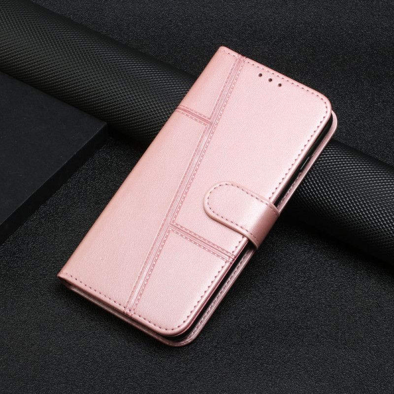 Etui Folio Samsung Galaxy A13 5g Geo Skórzany Pasek Z Efektem Etui Ochronne