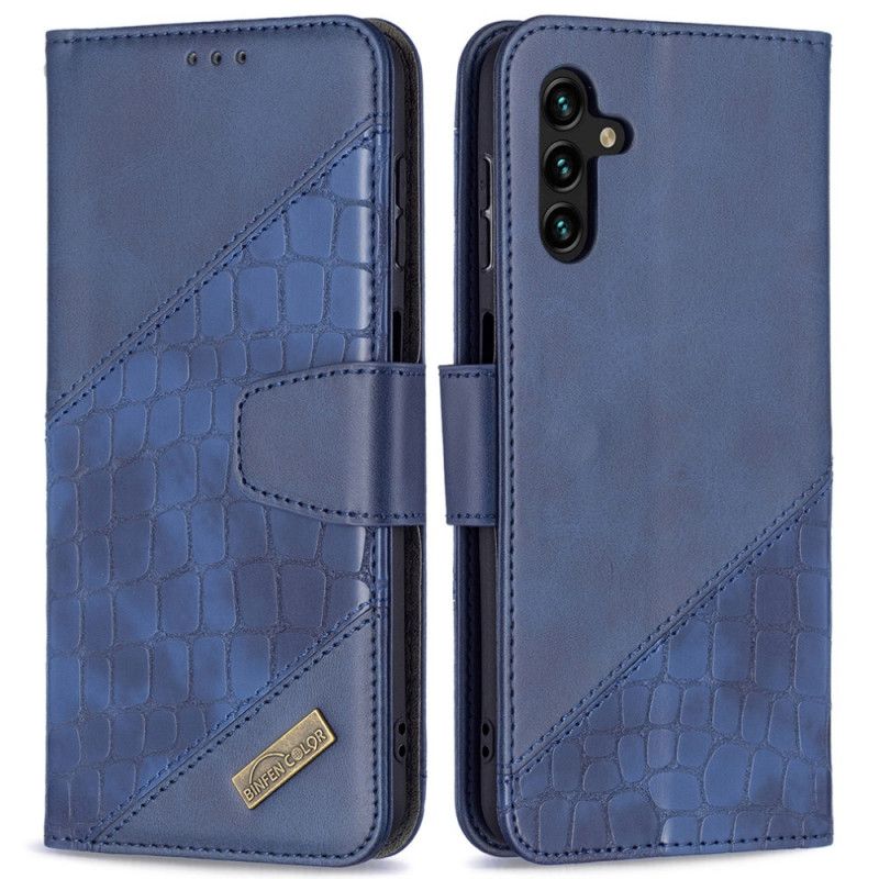 Etui Folio Samsung Galaxy A13 5g Klasyczny Efekt Skóry Krokodyla Etui Ochronne