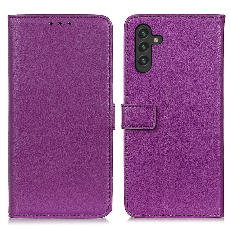 Etui Folio Samsung Galaxy A13 5g Litchi Premium Sztuczna Skóra