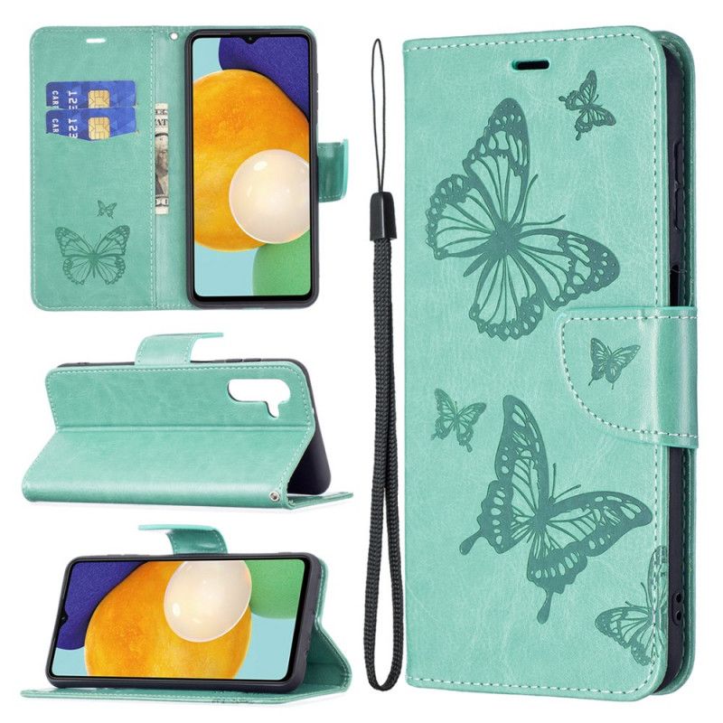 Etui Folio Samsung Galaxy A13 5g Motyle W Locie Ze Smyczą