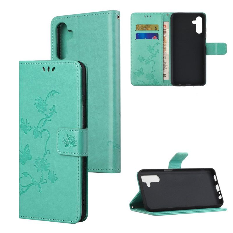 Etui Folio Samsung Galaxy A13 5g Pasek Kwiaty