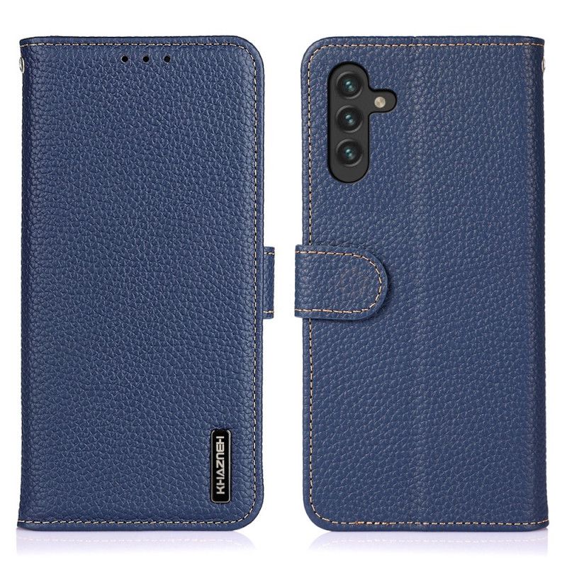 Etui Folio Samsung Galaxy A13 5g Prawdziwa Skóra Litchi Khazneh Rfid