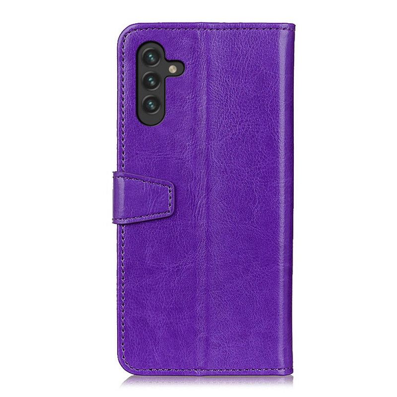 Etui Folio Samsung Galaxy A13 5g Prosty Efekt Błyszczącej Skóry Etui Ochronne