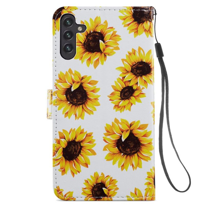 Etui Folio Samsung Galaxy A13 5g Słoneczniki Etui Ochronne