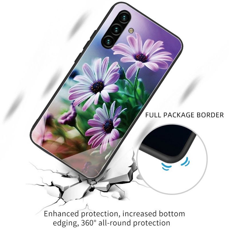 Etui Samsung Galaxy A13 5g Kwiaty Ze Szkła Hartowanego