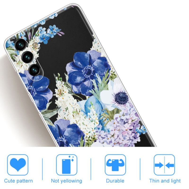 Etui Samsung Galaxy A13 5g Niebieskie Kwiaty Akwarela Etui Ochronne