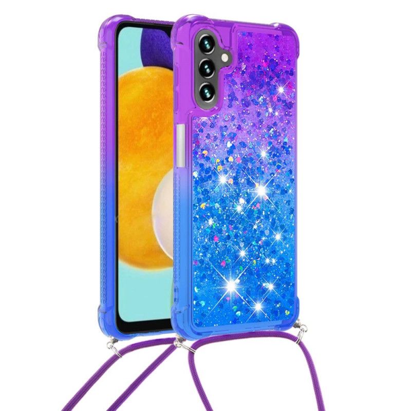 Etui Samsung Galaxy A13 5g Silikonowy Brokat I Sznur Etui Ochronne