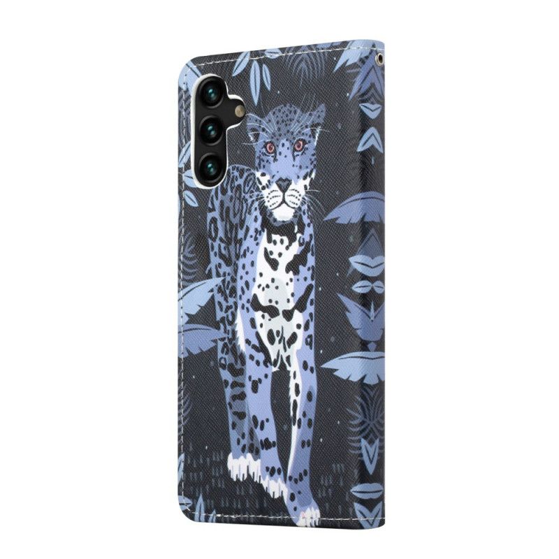 Skórzany Futerał Samsung Galaxy A13 5g Etui Na Telefon Leopard Strappy