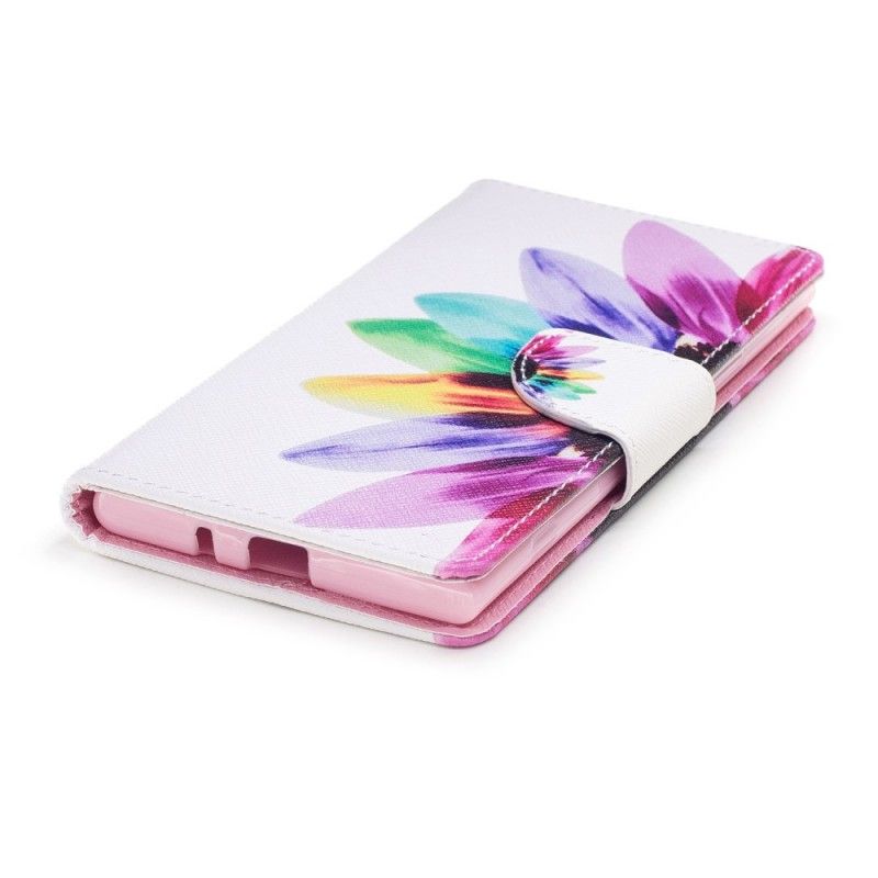 Etui Folio Sony Xperia XZ1 Kwiat Akwareli Etui Ochronne