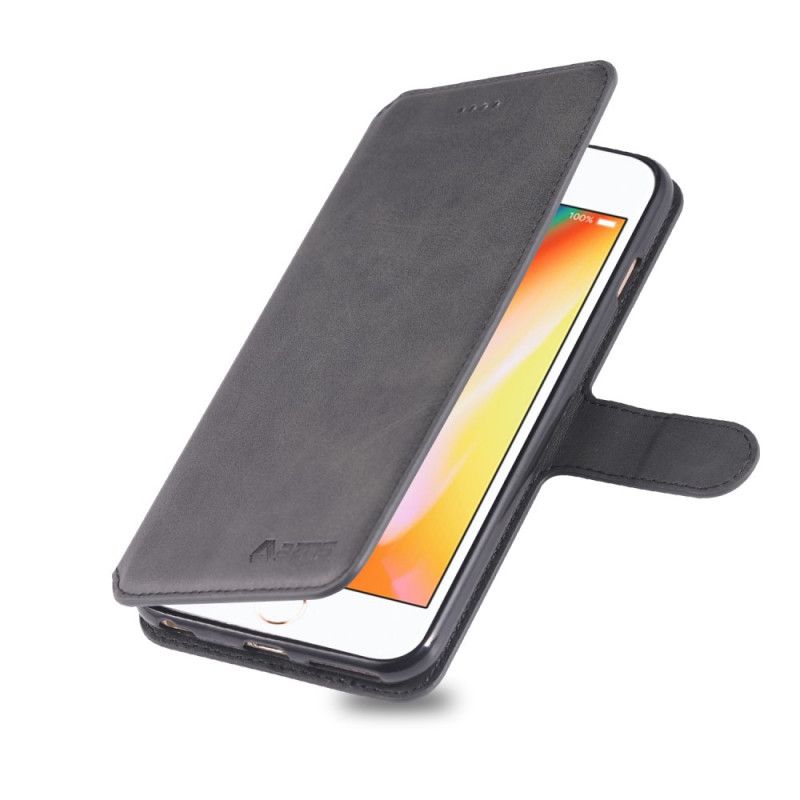 Etui Folio iPhone 6 / 6S Szary Czarny Azns Z Efektem Skóry Etui Ochronne