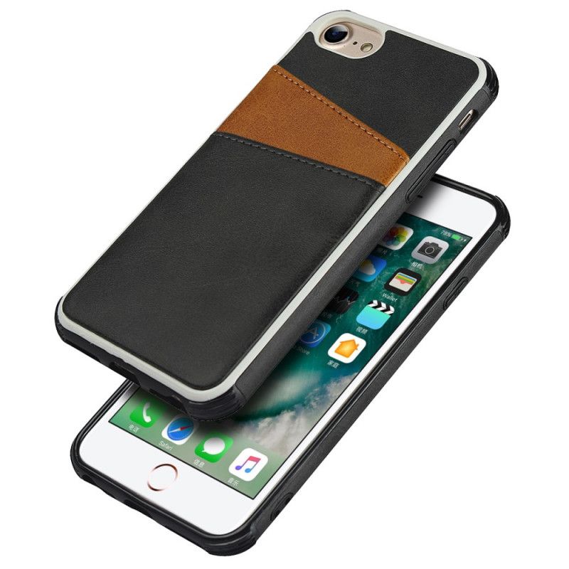 Etui iPhone 6 / 6S Czerwony Czarny Dwukolorowy Podwójny Uchwyt Na Karty