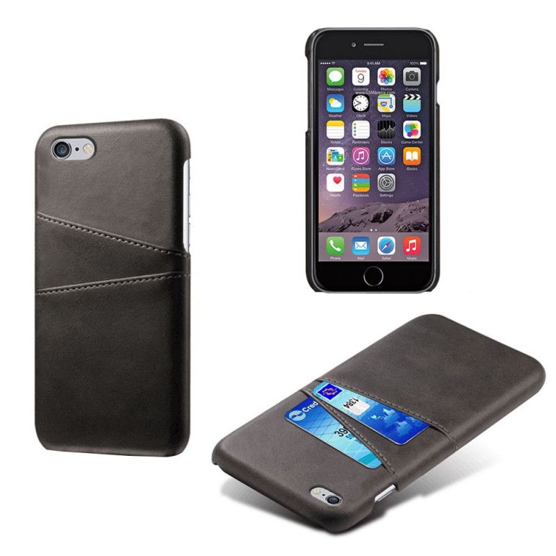 Etui iPhone 6 / 6S Czerwony Czarny Posiadacz Karty Etui Ochronne