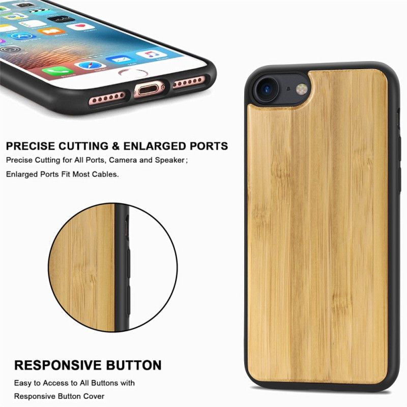 Etui iPhone 6 / 6S Drewno - Ciemnobrązowy Beż Styl Drewna