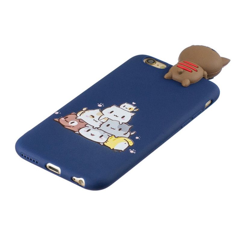 Etui iPhone 6 / 6S Granatowy Biały Koty 3D Etui Ochronne