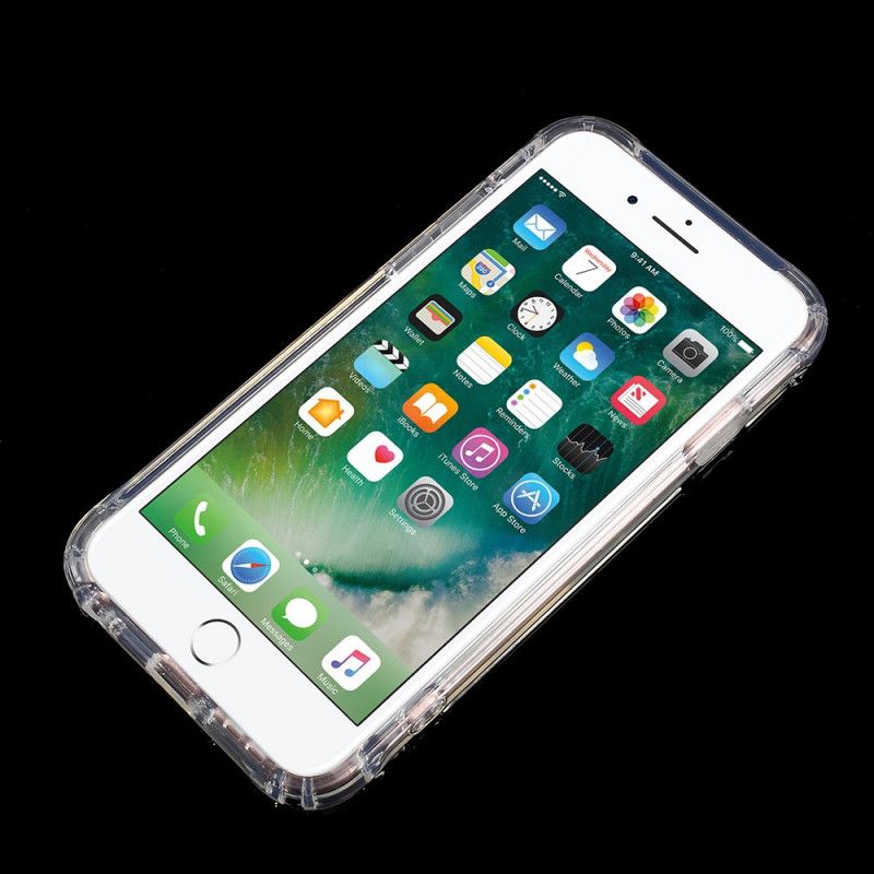 Etui iPhone 6 / 6S Różowy Szary Przezroczysty Elastyczny Silikon Etui Ochronne