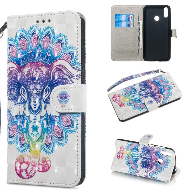 Etui Folio Huawei Y6 2019 Mandala Z Motywem Słonia Etui Ochronne