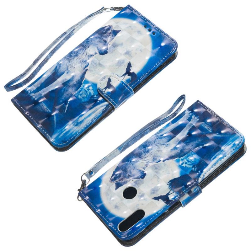 Etui Folio Huawei Y6 2019 Prestiżowy Wilk Etui Ochronne