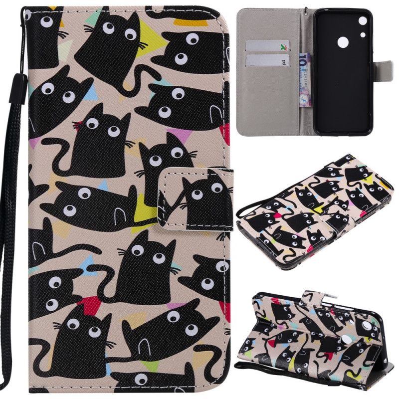 Etui Folio Huawei Y6 2019 Szalone Koty Etui Ochronne