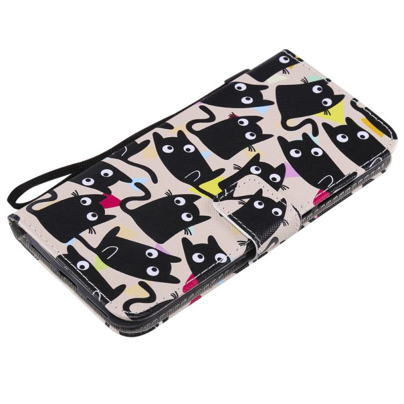 Etui Folio Huawei Y6 2019 Szalone Koty Etui Ochronne