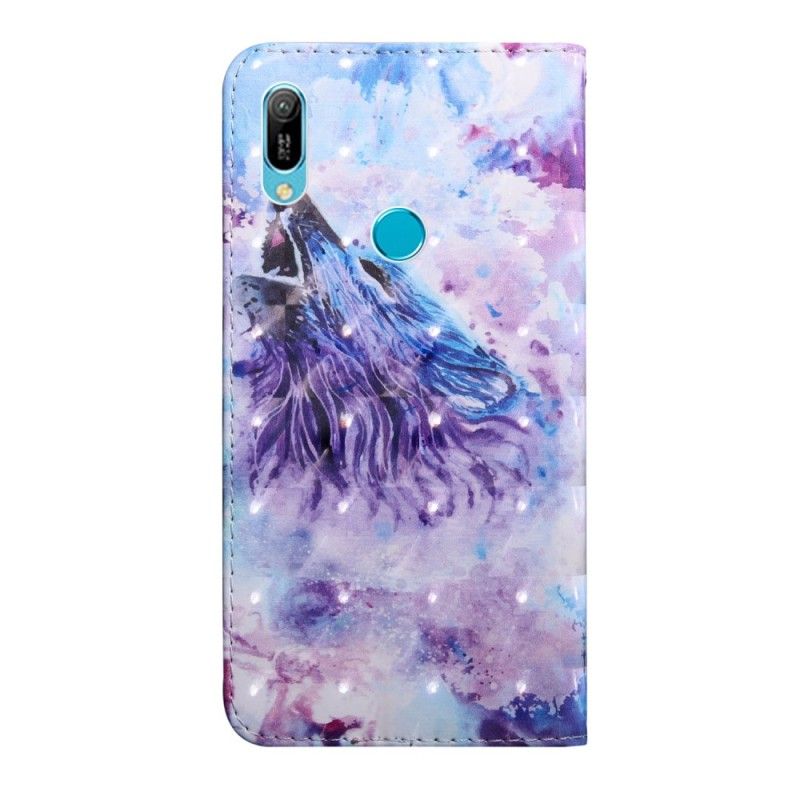 Etui Folio Huawei Y6 2019 Wilk Akwarelowy Etui Ochronne