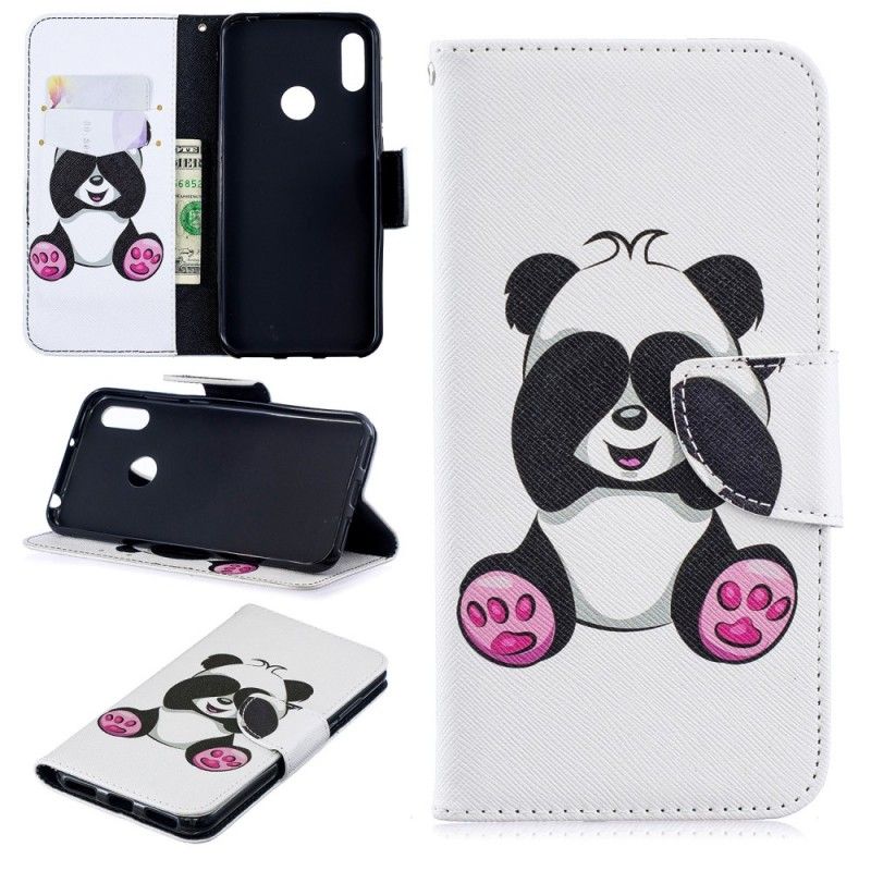 Etui Folio Huawei Y6 2019 Zabawna Panda Etui Ochronne