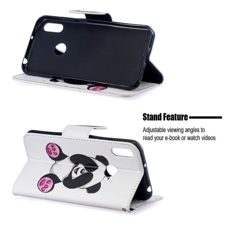 Etui Folio Huawei Y6 2019 Zabawna Panda Etui Ochronne