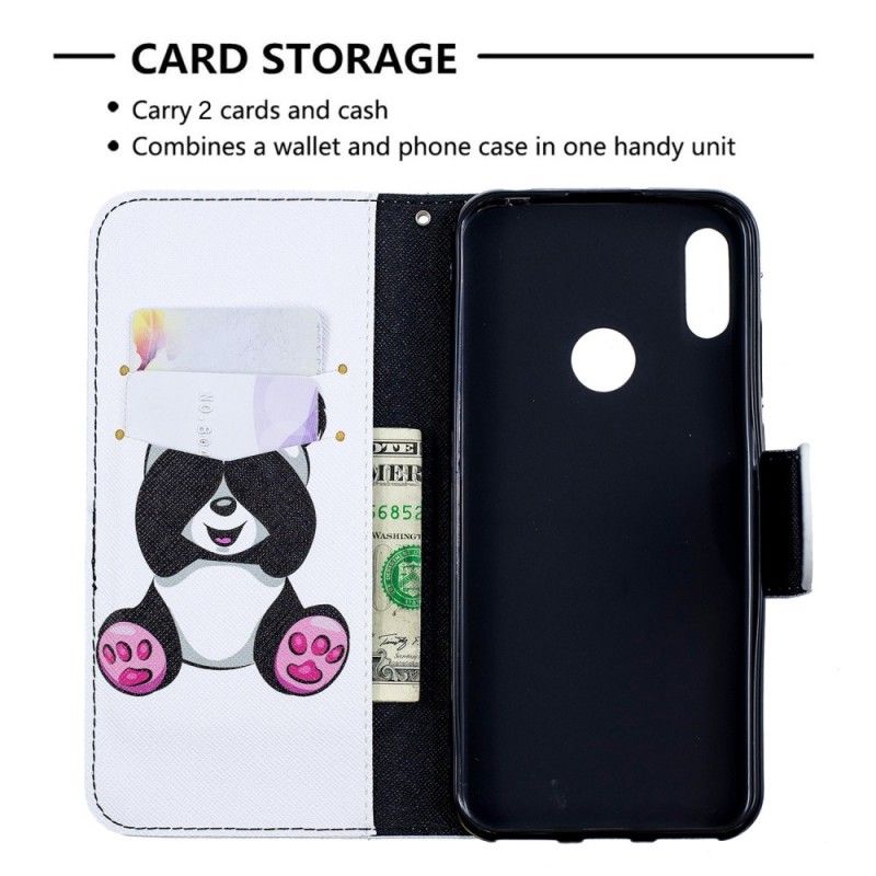 Etui Folio Huawei Y6 2019 Zabawna Panda Etui Ochronne