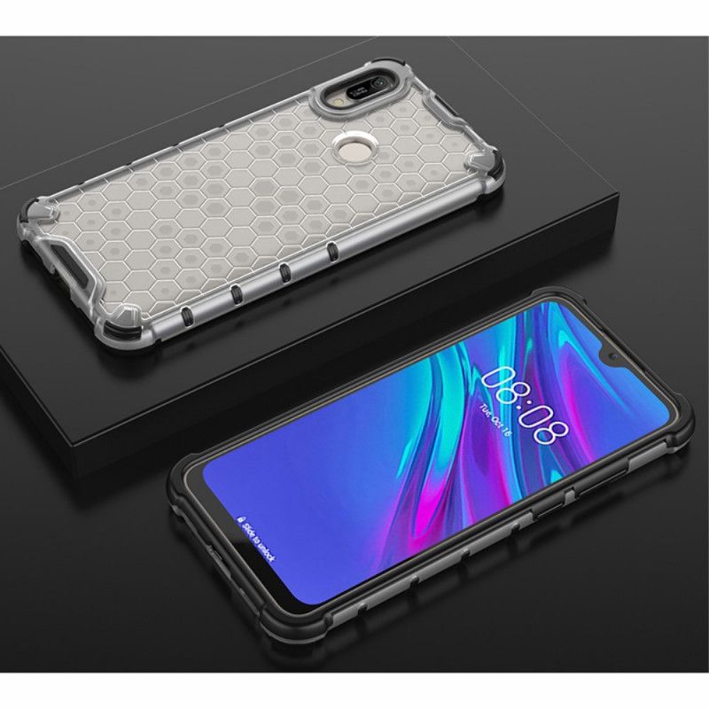 Etui Huawei Y6 2019 Biały Czarny Styl Plastra Miodu