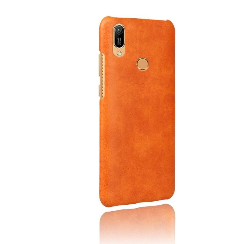 Etui Huawei Y6 2019 Brązowy Efekt Skóry Lychee Performance