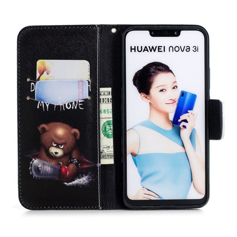 Etui Folio Huawei P Smart Plus Niebezpieczny Niedźwiedź Etui Ochronne