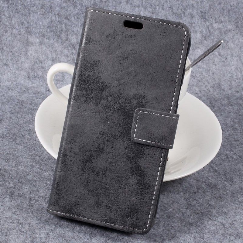 Etui Folio Samsung Galaxy XCover 4S / 4 Granatowy Szary Efekt Skóry W Stylu Vintage