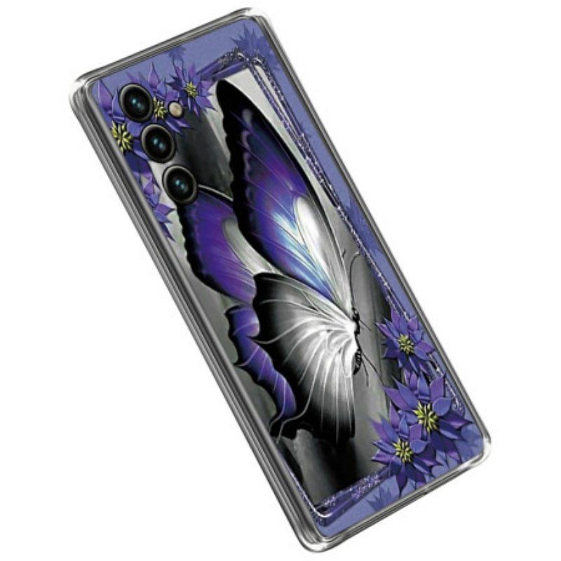 Etui do Samsung Galaxy A14 / A14 5G Fioletowy Motyl