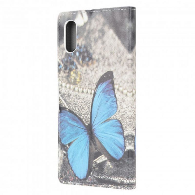 Etui Folio Do Samsung Galaxy Xcover 5 Niebieski Motyl