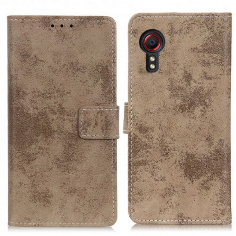 Etui Folio Do Samsung Galaxy Xcover 5 Vintage Sztuczna Skóra