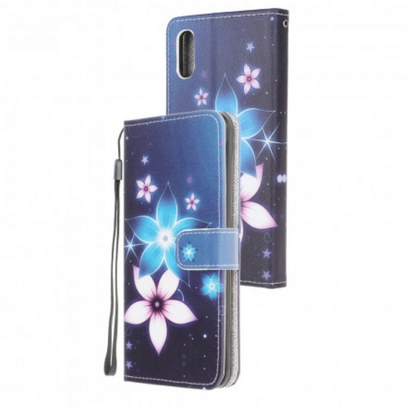 Etui Folio Samsung Galaxy Xcover 5 Księżycowe Kwiaty Z Paskiem