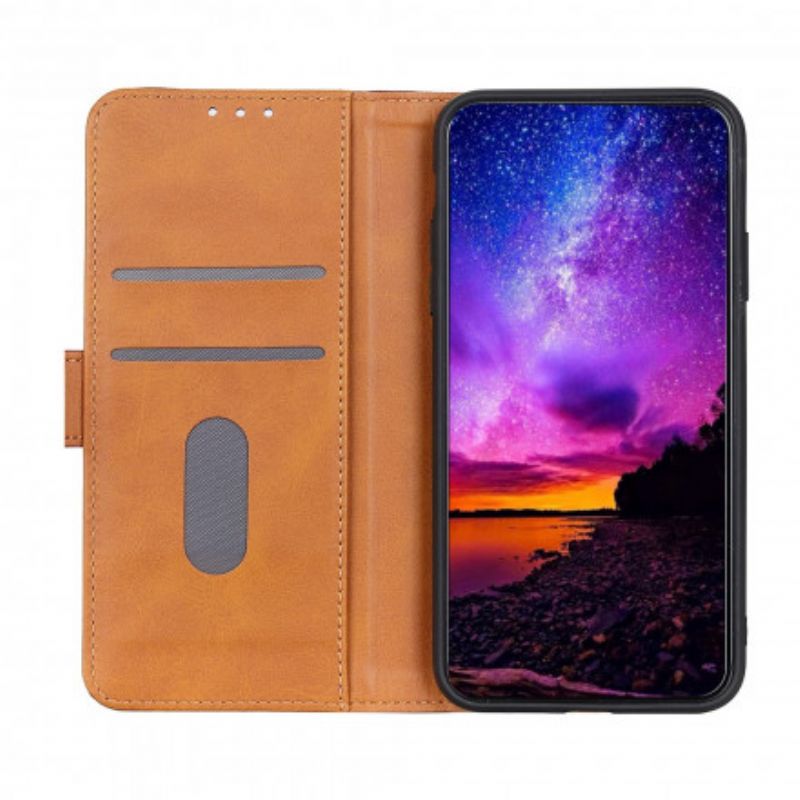 Etui Folio Samsung Galaxy Xcover 5 Litchi Skórzane Szwy Etui Ochronne