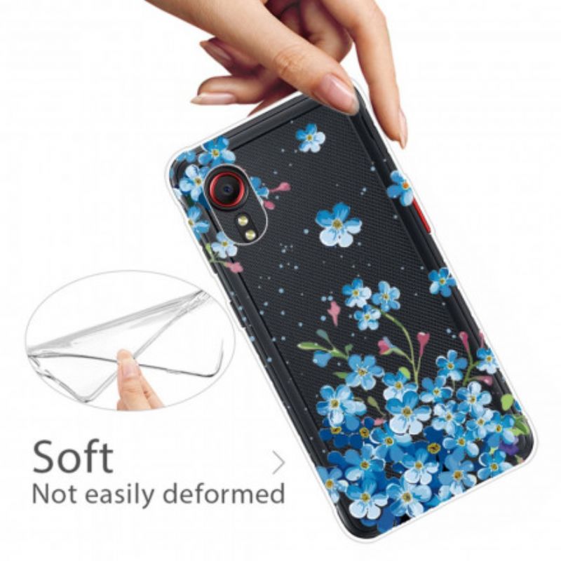 Etui Samsung Galaxy Xcover 5 Niebieskie Kwiaty Etui Ochronne