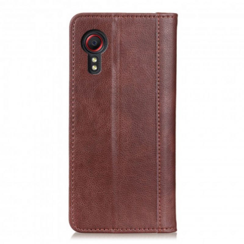 Flip Kotelot Samsung Galaxy Xcover 5 Elegance Split Liczi Skóra Etui Ochronne