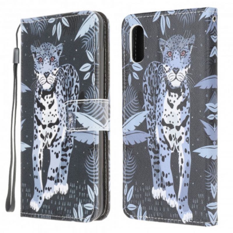 Skórzany Futerał Samsung Galaxy Xcover 5 Etui Na Telefon Leopard Strappy