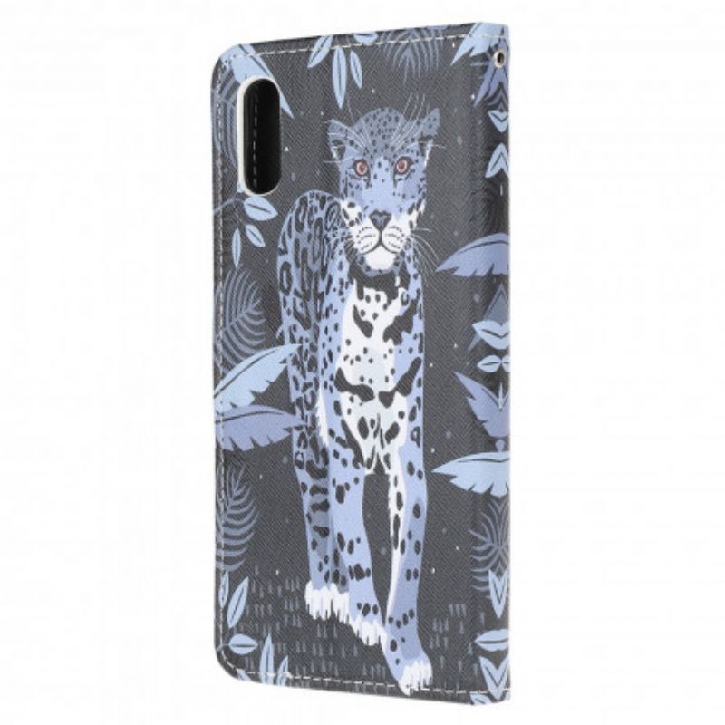 Skórzany Futerał Samsung Galaxy Xcover 5 Etui Na Telefon Leopard Strappy