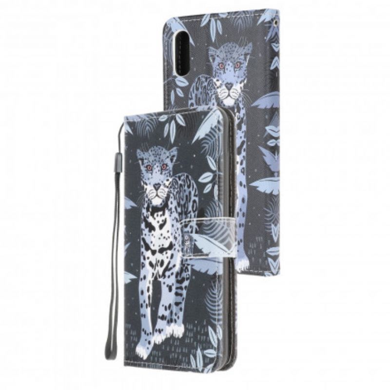 Skórzany Futerał Samsung Galaxy Xcover 5 Etui Na Telefon Leopard Strappy