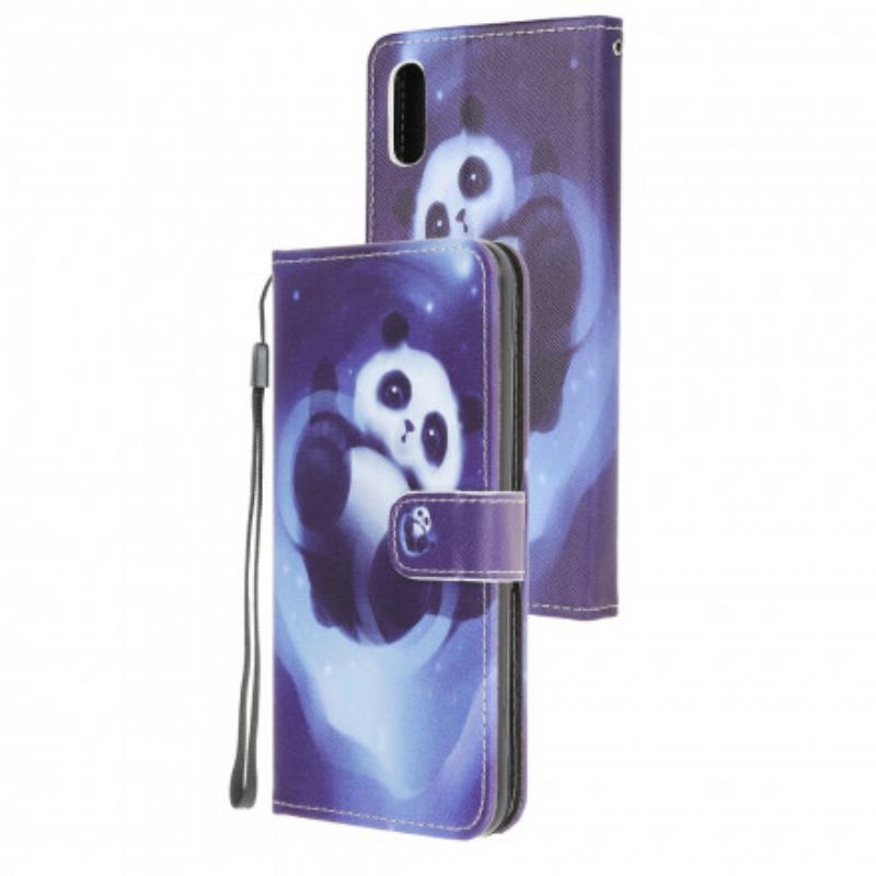 Skórzany Futerał Samsung Galaxy Xcover 5 Etui Na Telefon Panda Space Strappy