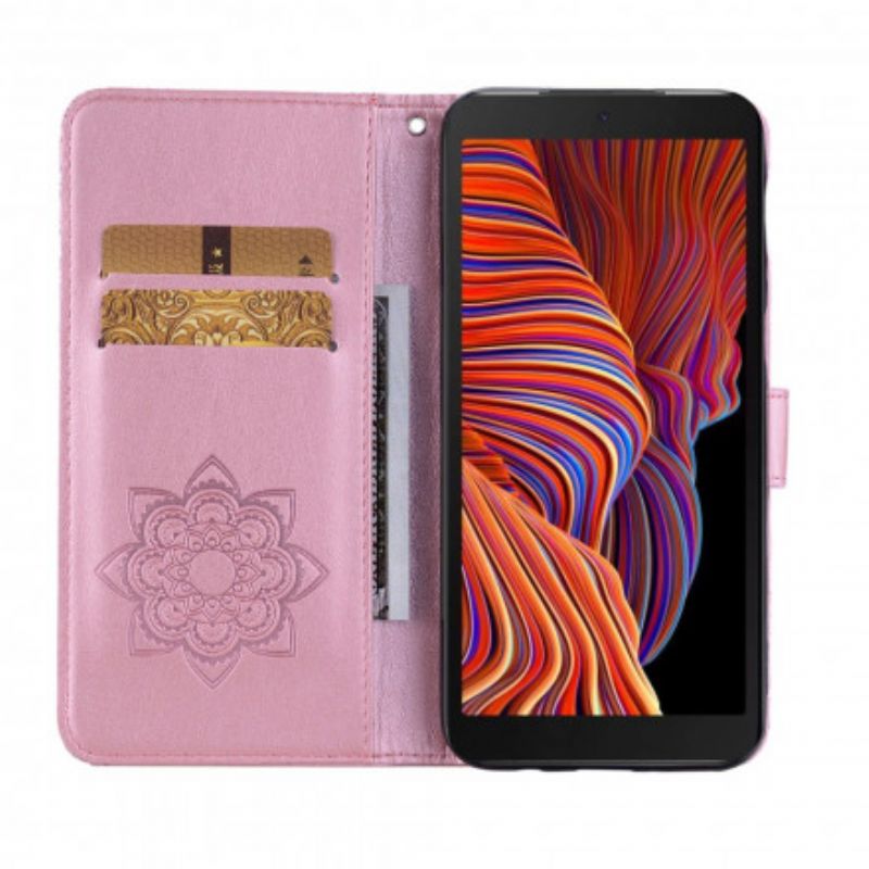 Skórzany Futerał Samsung Galaxy Xcover 5 Etui Na Telefon Sowa Mandala I Urok