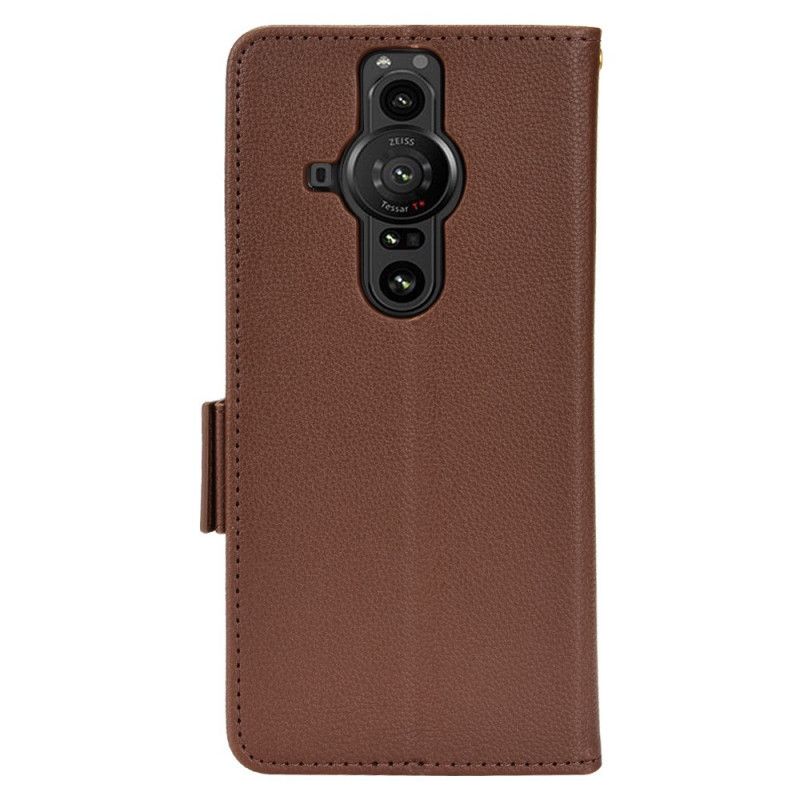 Etui Folio Sony Xperia Pro-i Premium Liczi Efekt Skóry Etui Ochronne