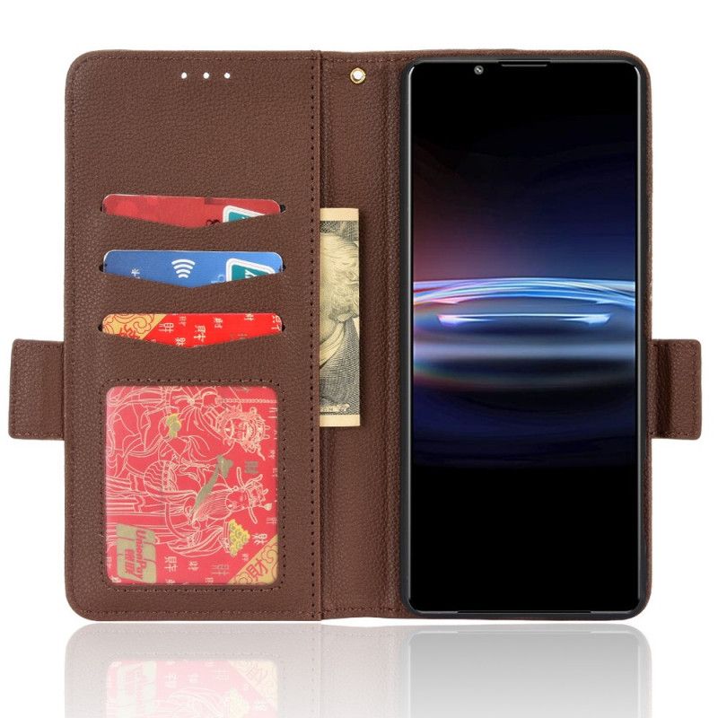 Etui Folio Sony Xperia Pro-i Premium Liczi Efekt Skóry Etui Ochronne