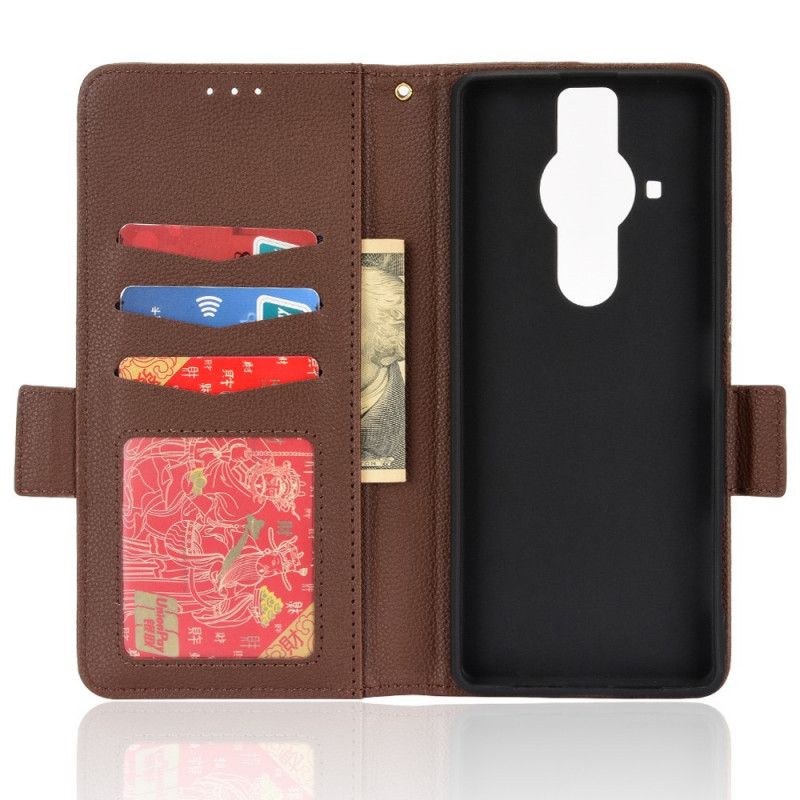 Etui Folio Sony Xperia Pro-i Premium Liczi Efekt Skóry Etui Ochronne