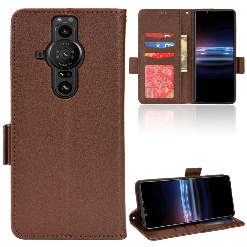 Etui Folio Sony Xperia Pro-i Premium Liczi Efekt Skóry Etui Ochronne