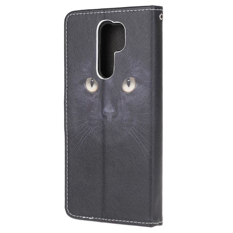 Etui Folio Xiaomi Redmi 9 Czarne Oczy Kota Ze Stringami Etui Ochronne